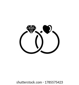 Ring-Hochzeitssymbol glyph Stil für Ihr Design
