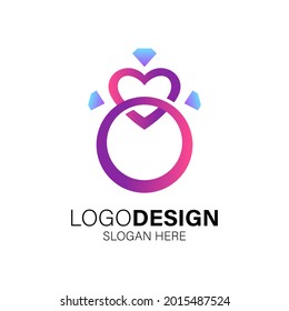 diseño del logotipo de anillo para bodas y joyas