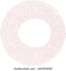 Ring of white butterflies with a red outline.