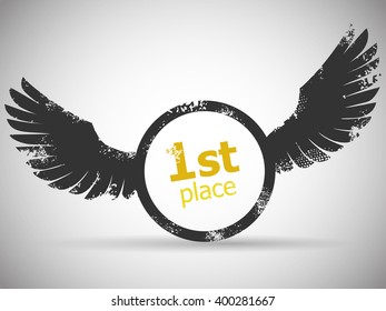 Ring with wings and place for your text