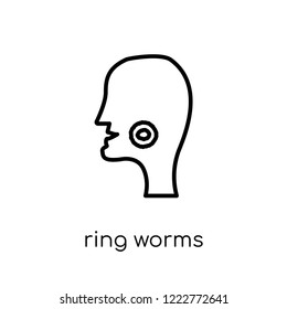 Ring worms icon. Trendy modern flat linear vector Ring worms icon on white background from thin line Diseases collection, editable outline stroke vector illustration