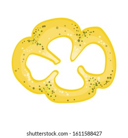 A ring of yellow bell pepper. Vector illustration on a white background.