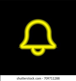 Ring yellow glowing neon ui ux icon. Glowing sign logo vector