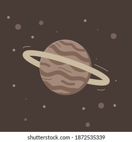 Planeta anillado en espacio marrón
