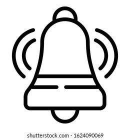 Ringer bell icon. Outline ringer bell vector icon for web design isolated on white background