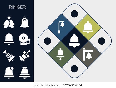  ringer icon set. 13 filled ringer icons. Simple modern icons about  - Bell, Alarm bell, Bells