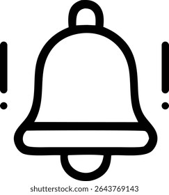 Ringing Alarm Bell Icon for Emergency Warning, Danger Alert, and Invasion Signal