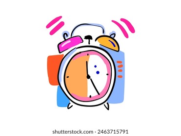 Ringing alarm clock Art vector illustration of alarm clock Icon, reminder and deadline notification symbol.