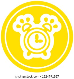 símbolo de icono circular del reloj de alarma