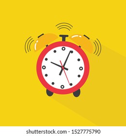 Llamando despertador. Icono de reloj de alarma. Diseño plano. Icono sencillo Icono plano moderno en colores elegantes. Elemento de diseño de página web y aplicación móvil.