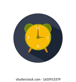 Ringing alarm clock. Alarm clock icon. Flat design style. Simple icon Modern flat icon in stylish colors. Website page and mobile app design element.
