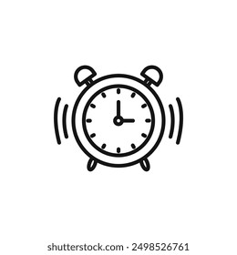 Icono de reloj de alarma sonando aislado sobre fondo blanco