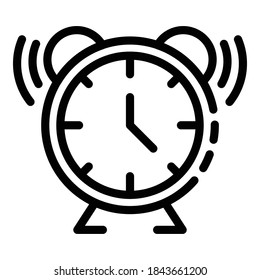 Ringing alarm clock icon. Outline ringing alarm clock vector icon for web design isolated on white background