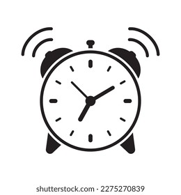 Ringing alarm clock icon. Alarm clock icon, retro alarm clock vector illustration.