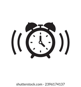 Ringing alarm clock icon. Simple vector illustration. Timer Symbol