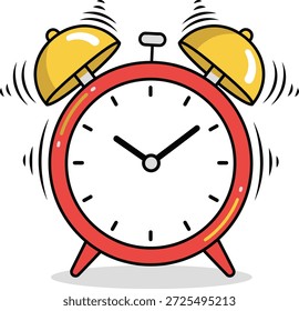 Icono de reloj de alarma sonando Ilustración vectorial sobre fondo blanco