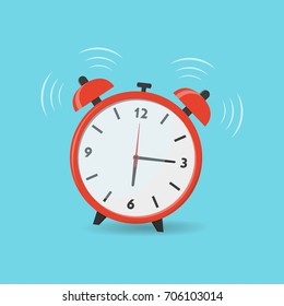 Ringing alarm clock icon. Wake up time. Morning in school and at work concept. Vector illustration