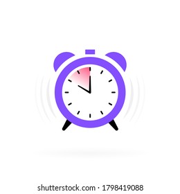Ringing alarm clock label. Wake up. Time to get up. Modern Vector illustration.