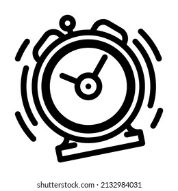 vector de icono de la línea de reloj de la alarma de llamada. señal de despertador sonando. símbolo de contorno aislado ilustración negra