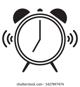 Ringing alarm clock simple icon on white background, simple outline style for web design
