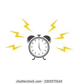 Ringing alarm clock vector design