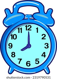 Ilustración del vector de reloj de alarma de anillo
 sobre fondo blanco