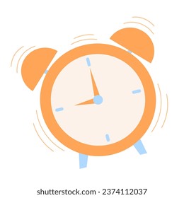 Ringing alarm clock. Wake up time. Cartoon vector illustration