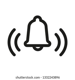 Ringing alarm vector icon, bell linear pictogram