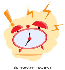 Ringing alarm-clock. Vector illustration.