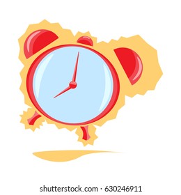 Ringing alarm-clock. Vector illustration.