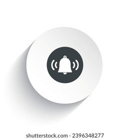 Ringing bell 3D icon button vector isolated on white background.