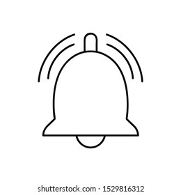 Ringing bell, alarm icon. Icon isolated on white background for website design, mobile application, logo, ui. Vector illustration. Eps10.