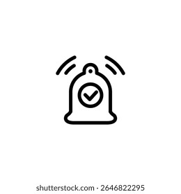 ringing bell alarm outline icon vector design good for web or mobile app