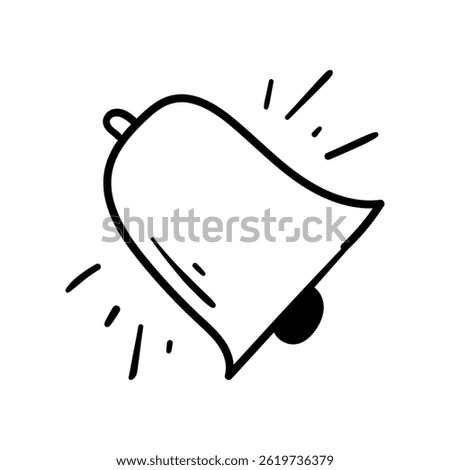 Ringing Bell Announcement Bold Line Art. Doodle Icon Illustration