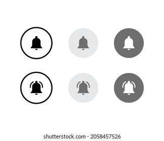 Ringing Bell Button Icon Set Collection. Notification Bells Symbol Vector