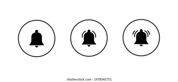 Ringing Bell Button Icon Vector. Notification Symbol Illustration