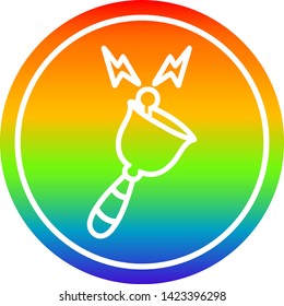ringing bell circular icon with rainbow gradient finish