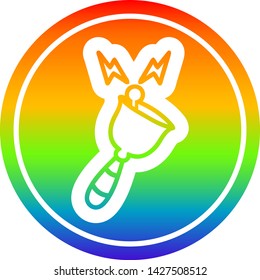ringing bell circular icon with rainbow gradient finish