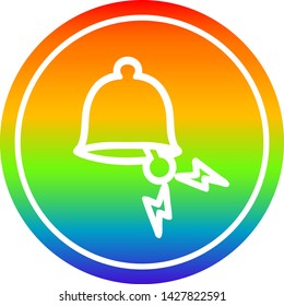 Ringglocke-Kreissymbol mit Regenbogengradientenverzierung