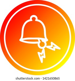ringing bell circular icon with warm gradient finish