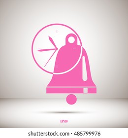 Ringing bell and clock icon
