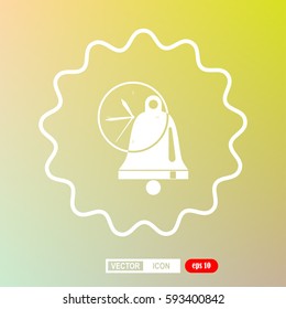 Ringing bell and cock, icon, vector
