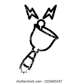 ringing bell distressed icon symbol