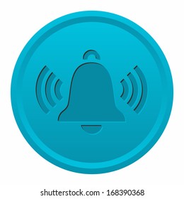 Ringing bell (engraved button, blue version)