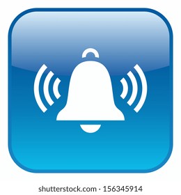 Ringing bell (glossy rounded button, blue version)