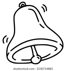 ringing bell hand drawn doodle outline icon