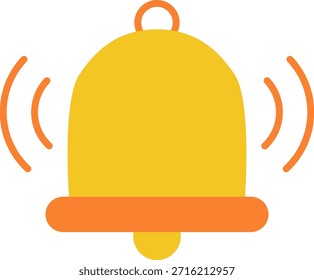 Icono de campana que suena con el clapper naranja audaz
