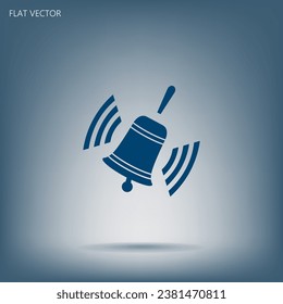 Ringing bell icon illustration flat icon.