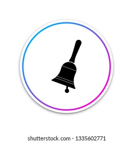 Ringing bell icon isolated on white background. Alarm symbol, service bell, handbell sign, notification symbol. Circle white button. Vector Illustration