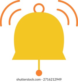 Ringing bell icon with motion lines and dot